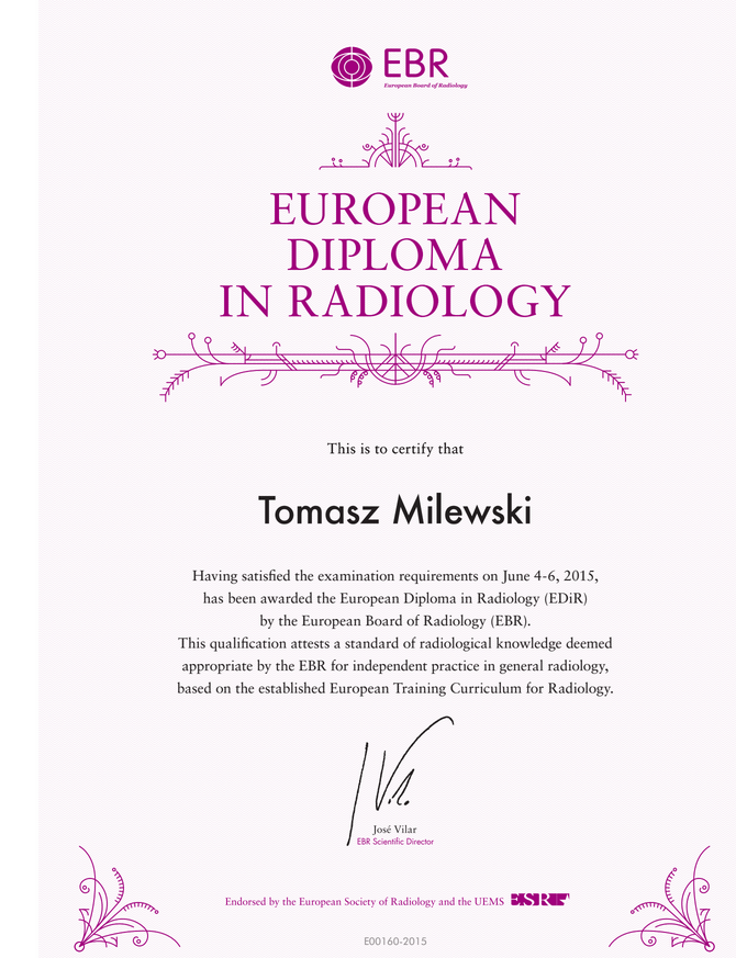 Europan Diploma in Radiology